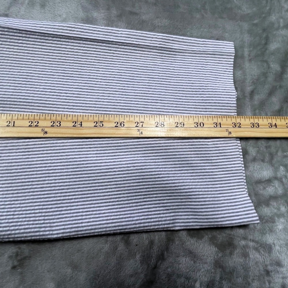Linea Uomo Mens Blue White Seersucker Pinstripe Dress Pants 46x32 Flat Front - Picture 8 of 9